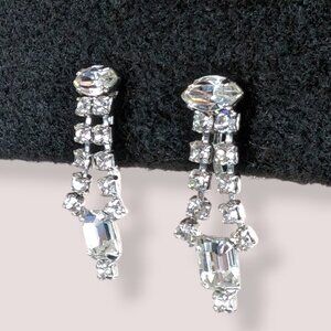 (2/$20) Vintage Jay Flex Sterling Rhinestone Earrings
